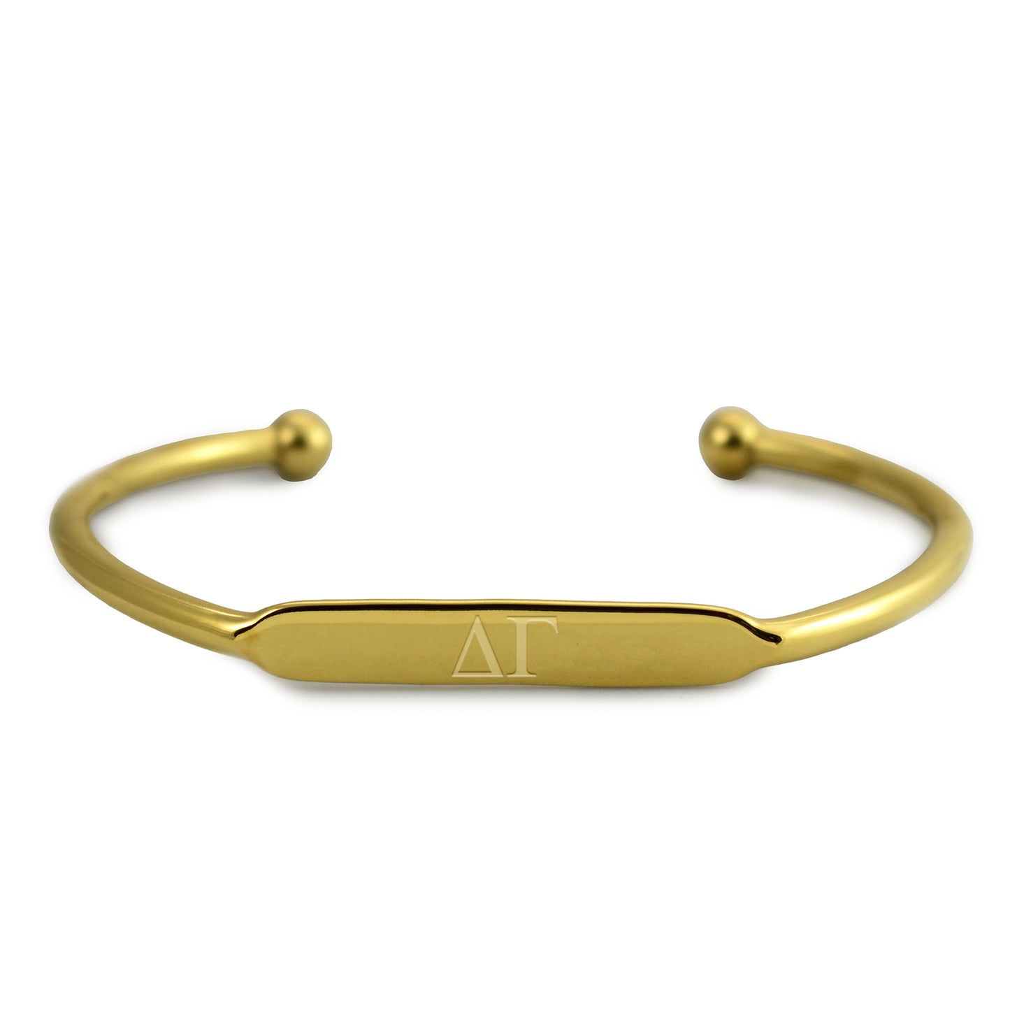 Delta Gamma Bracelet- Gold-Plated Bangle with Greek Letters