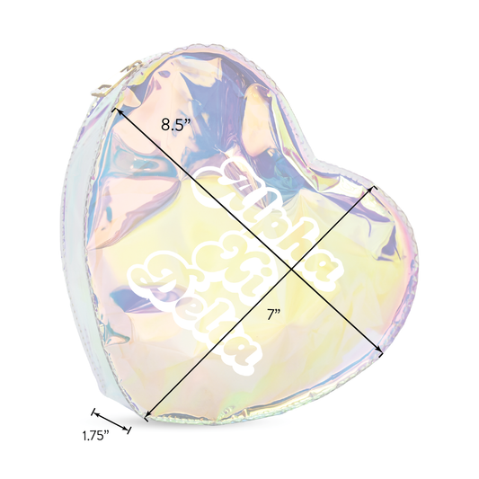 Alpha Sigma Tau Heart Shaped Makeup Bag
