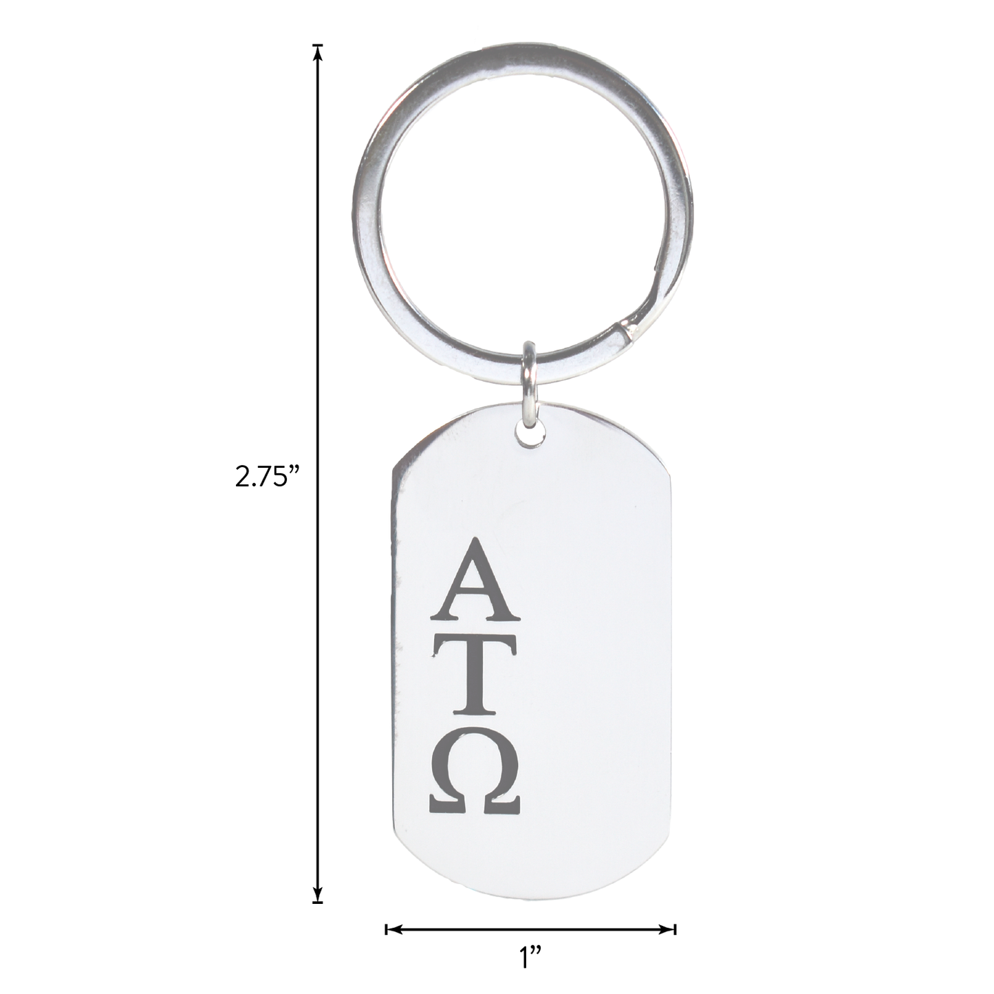 Beta Theta Pi Fraternity Keychain- Stainless Steel Dog Tag Design