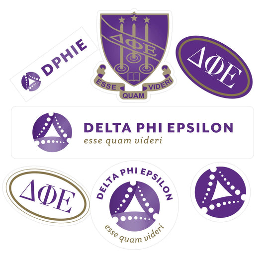 Delta Phi Epsilon Sorority Sticker Sheet- Brand Focus