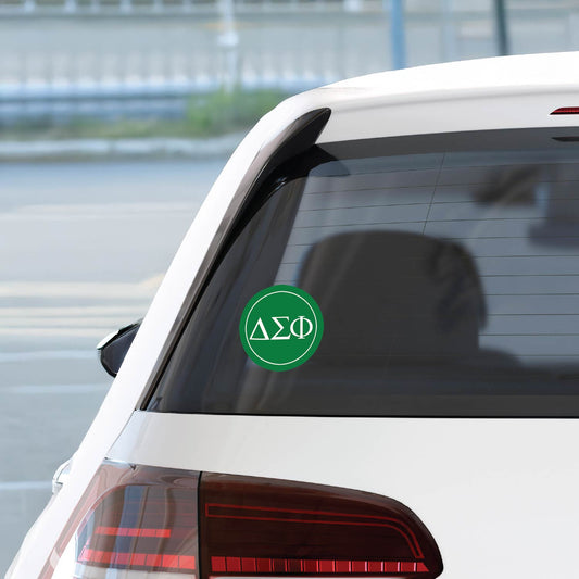 Delta Sigma Phi Fraternity Car Decal Sticker- Full Color Circle Logo