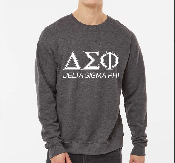 Delta Sigma Phi Sweatshirt- Crewneck Fraternity Varsity Letters Design