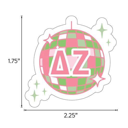 Delta Zeta Sticker Sheet - Western Disco Design