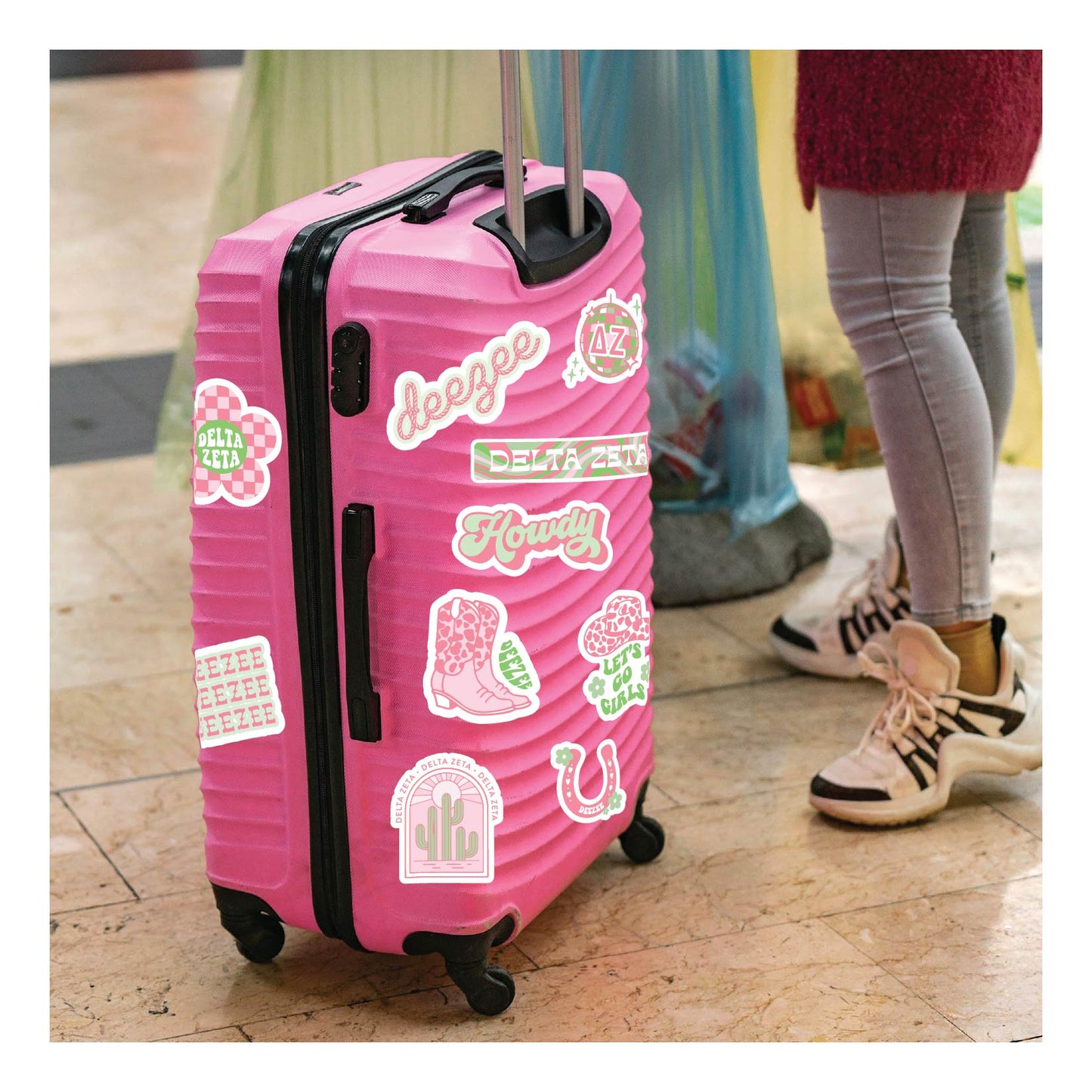 Delta Zeta Sticker Sheet - Western Disco Design