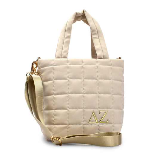 Delta Zeta Quilted Tote Bag- Small Crossbody Bag with Greek Letters