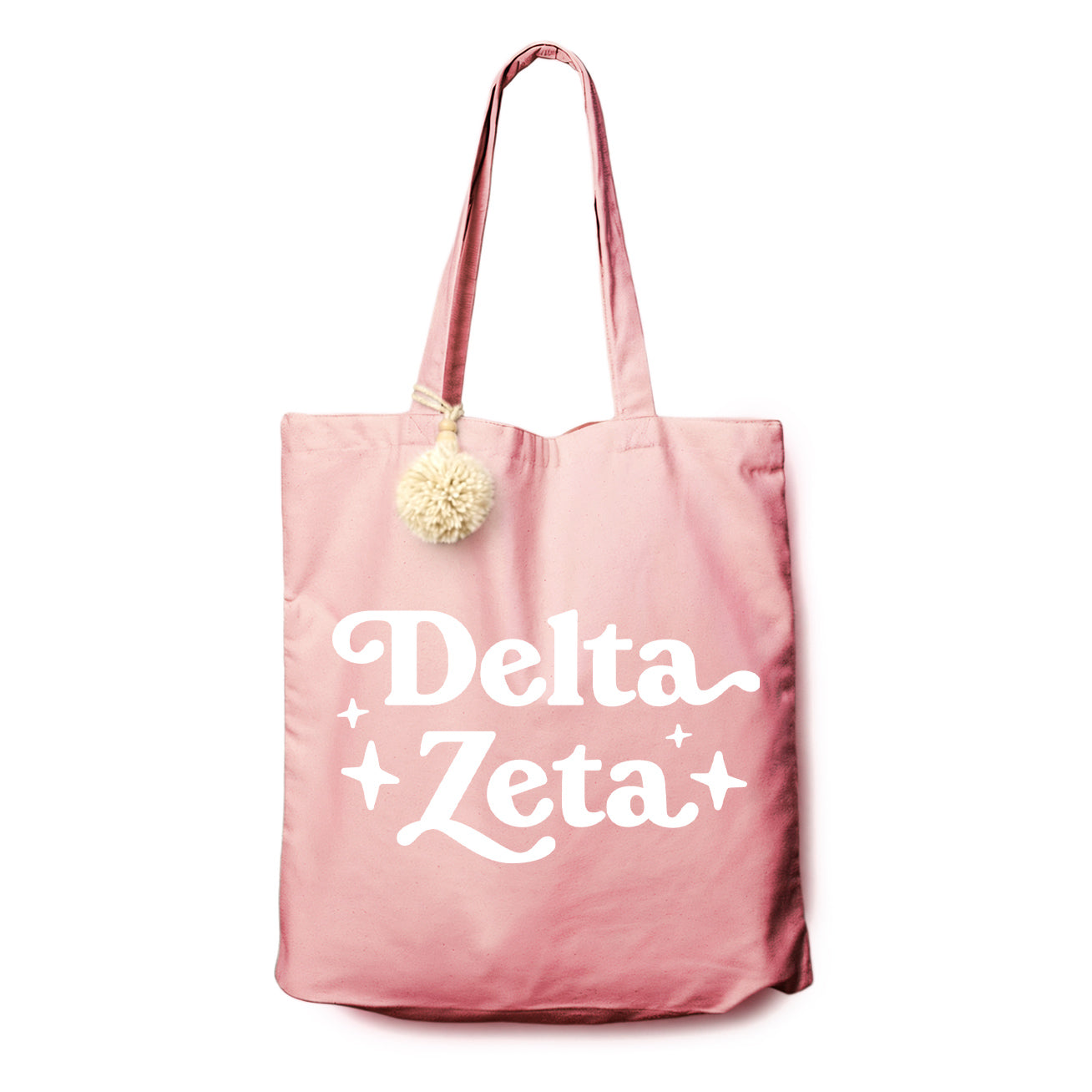 Delta Zeta Retro Pom Pom Tote Bag