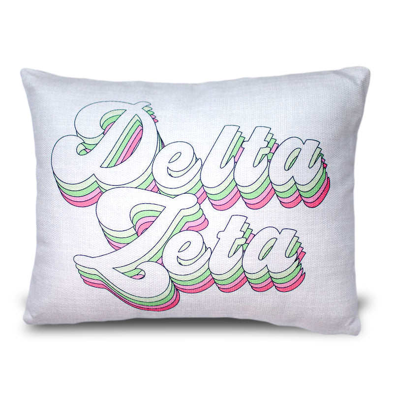 Delta Zeta Retro Throw Pillow