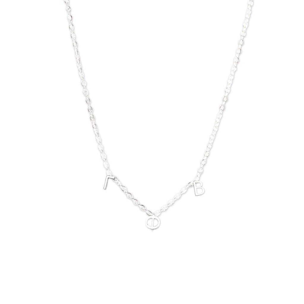 Gamma Phi Beta Silver Greek Letters Necklace