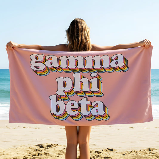 Gamma Phi Beta Plush Retro Beach Towel