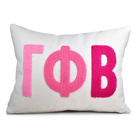Gamma Phi Beta Pillow – Embroidered Plush Greek Letters Design