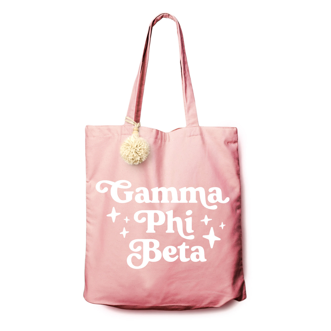 Gamma Phi Beta Retro Pom Pom Tote Bag