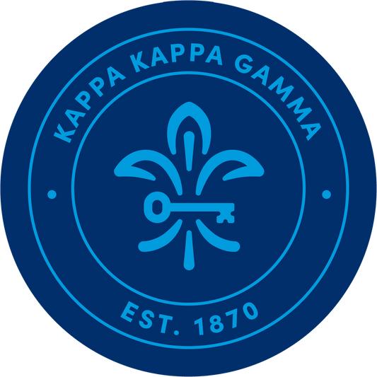 Kappa Kappa Gamma Sorority Car Decal Sticker- Full Color Circle Logo