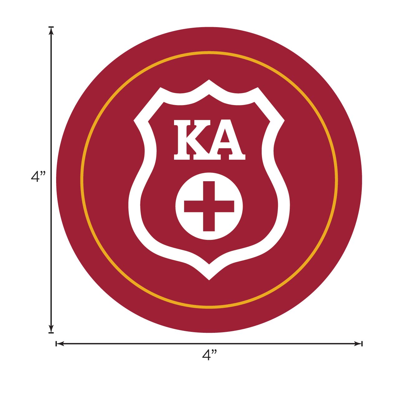 Kappa Alpha Order Fraternity Car Decal Sticker- Full Color Circle Logo