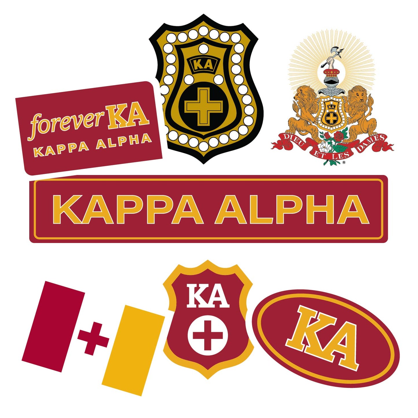 Kappa Alpha Fraternity Sticker Sheet- Brand Focus