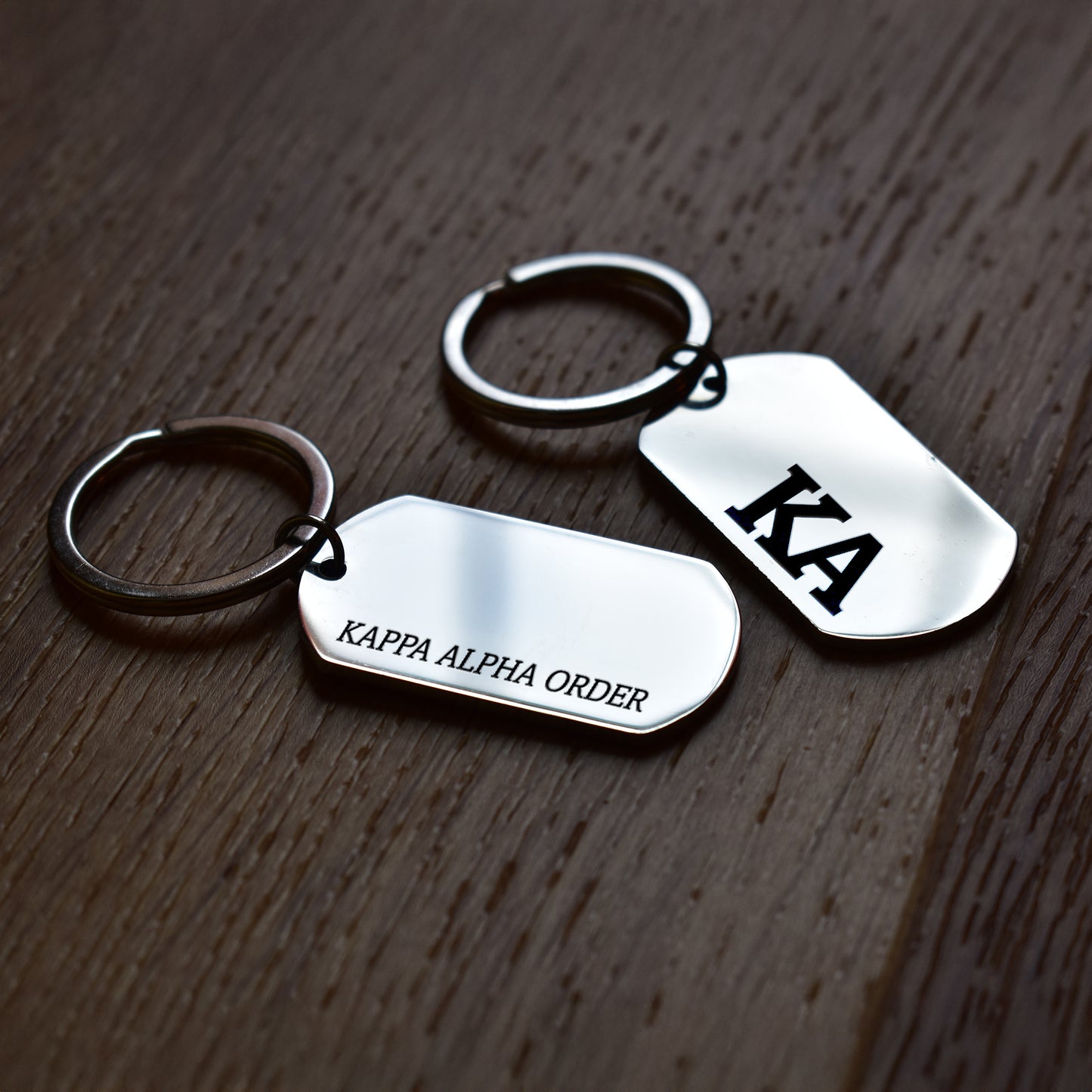Kappa Alpha Order Fraternity Keychain- Stainless Steel Dog Tag Design