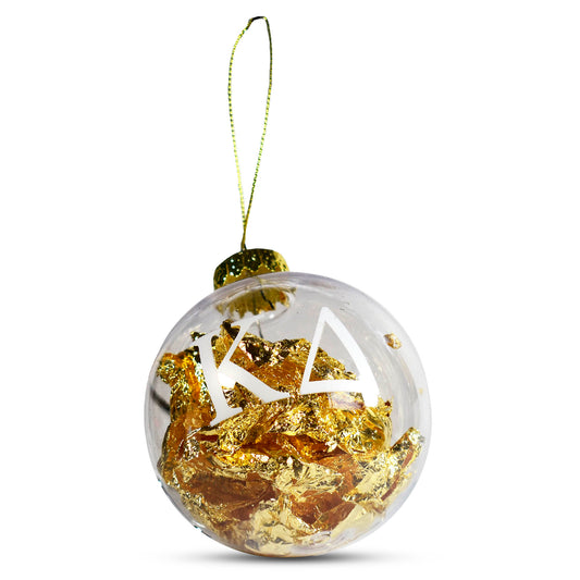 Kappa Delta Ornament - Clear Plastic Ball Ornament with Gold Foil