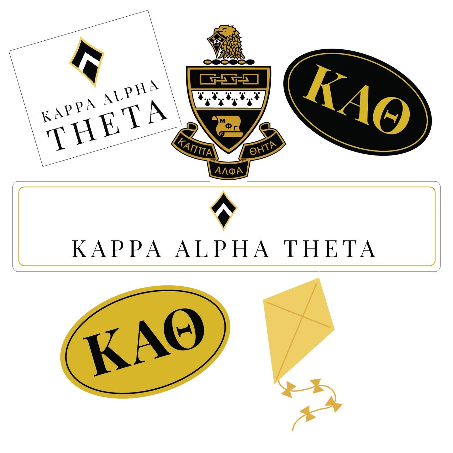 Kappa Alpha Theta Sorority Sticker Sheet- Brand Focus