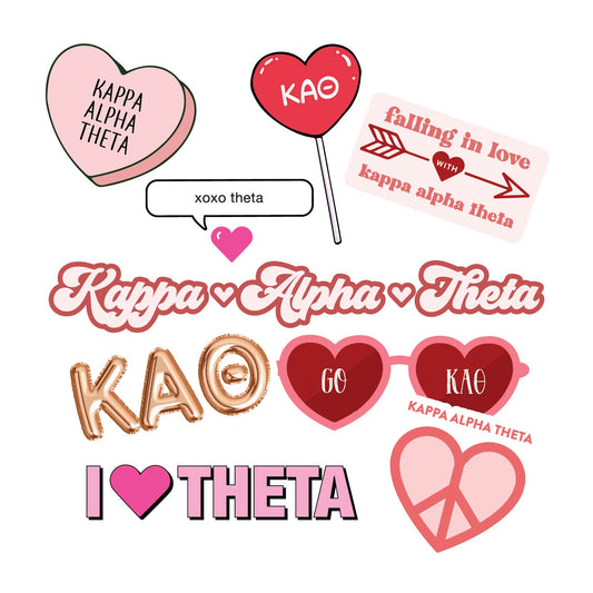 Kappa Alpha Theta- Sticker Sheet- Love Theme