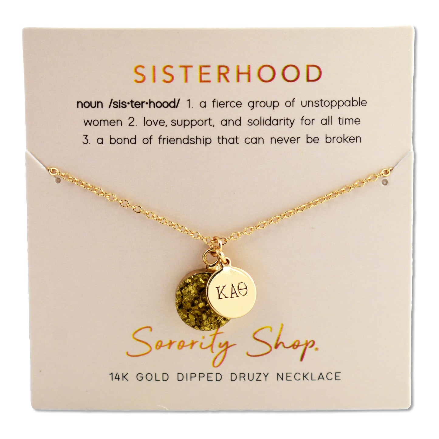 Kappa Alpha Theta Sisterhood Druzy Necklace