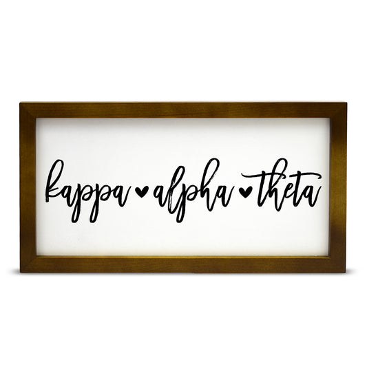 Kappa Alpha Theta Script Wooden Sign