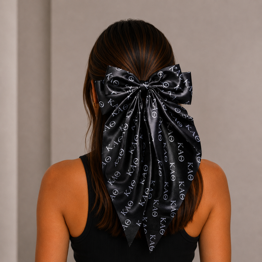 Kappa Alpha Theta Greek Letters Hair Bow