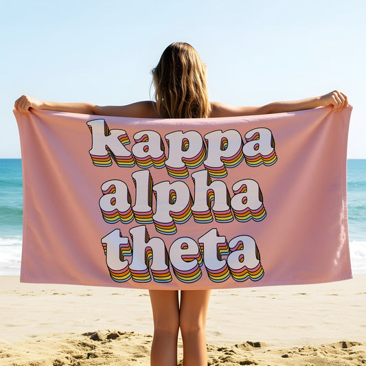 Kappa Alpha Theta Plush Retro Beach Towel