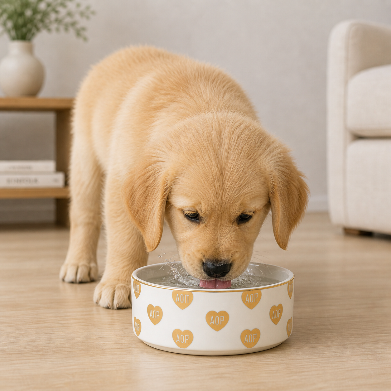 Kappa Delta Pet Bowl- 6" Ceramic Bowl For Dogs and Cats