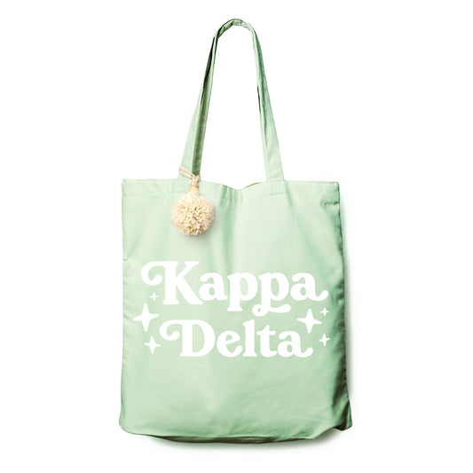 Kappa Delta Retro Pom Pom Tote Bag