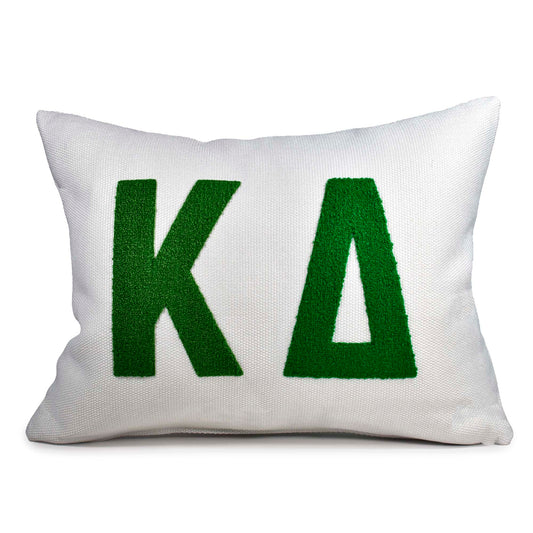 Kappa Delta Pillow – Embroidered Plush Greek Letters Design