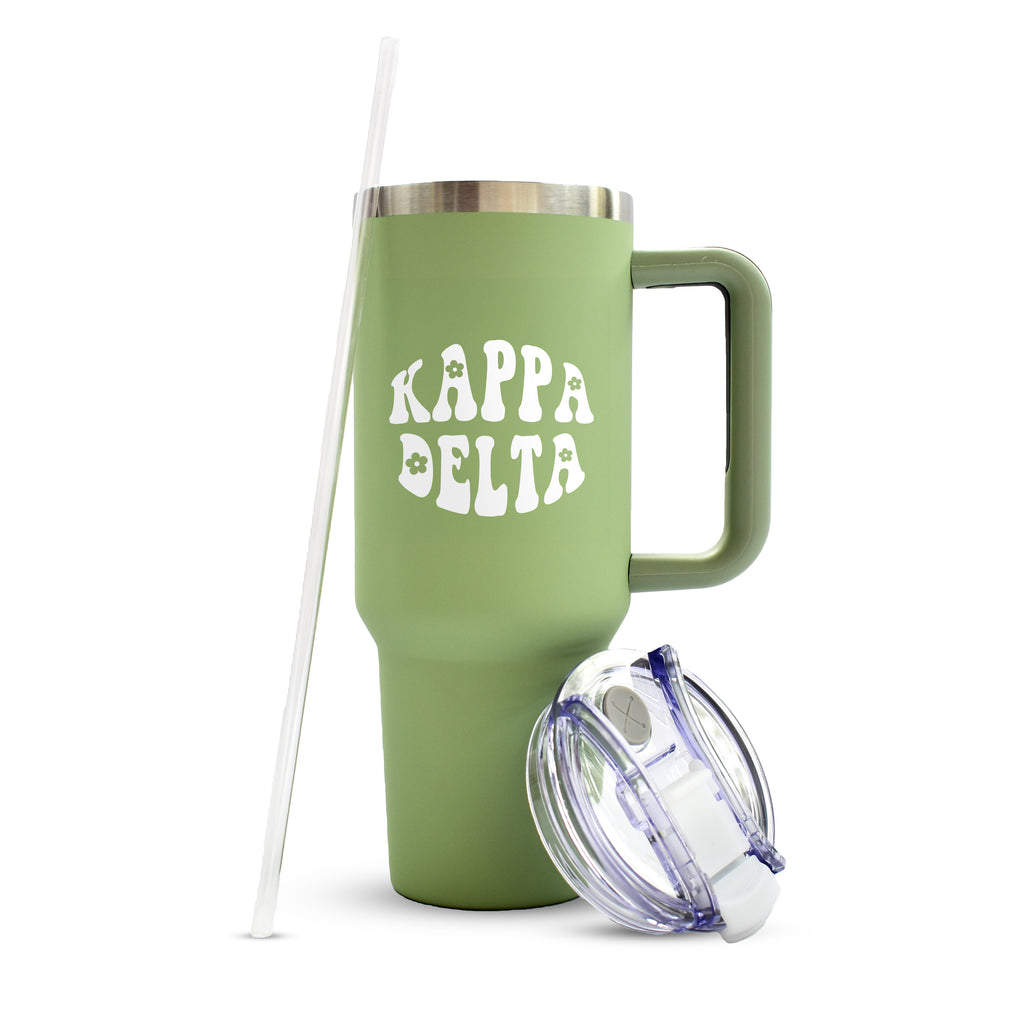 Kappa Delta Tumbler - 40oz Stainless Steel with Handle