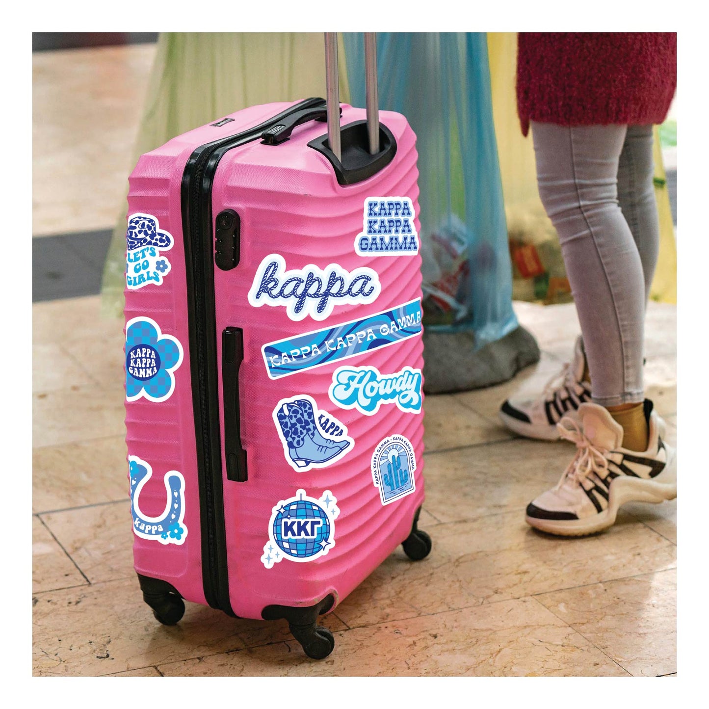 Kappa Kappa Gamma Sticker Sheet - Western Disco Design