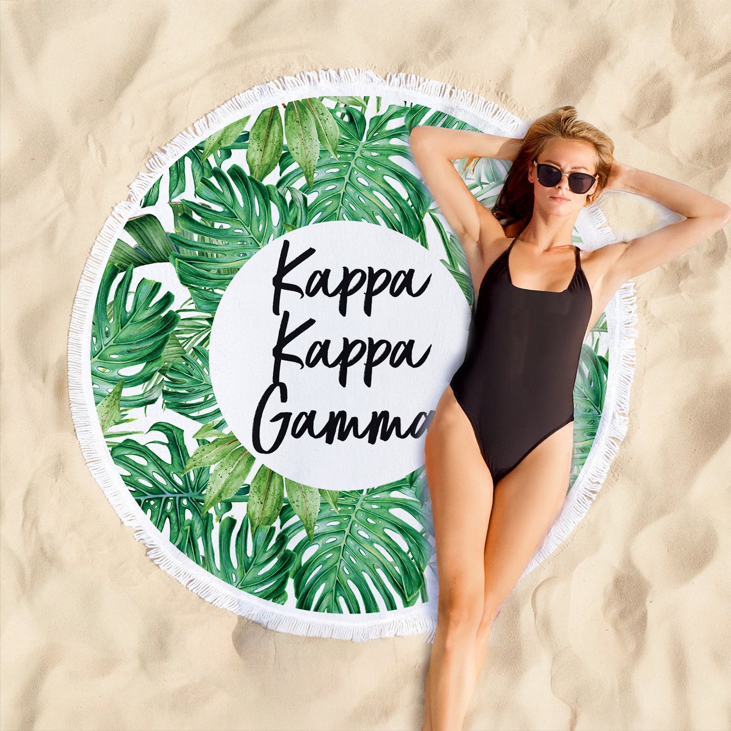 Kappa Kappa Gamma Palm Leaf Fringe Towel Blanket