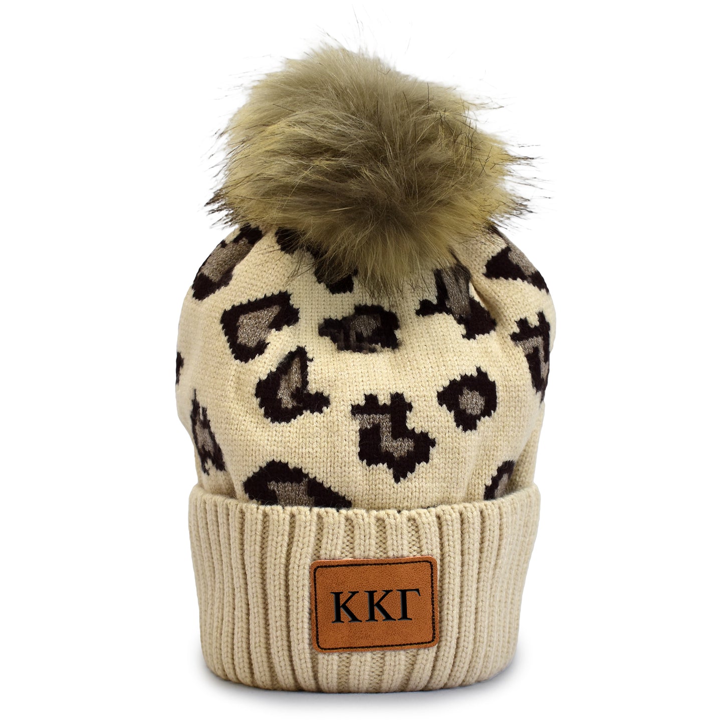 Kappa Kappa Gamma Leopard Design Beanie Hat