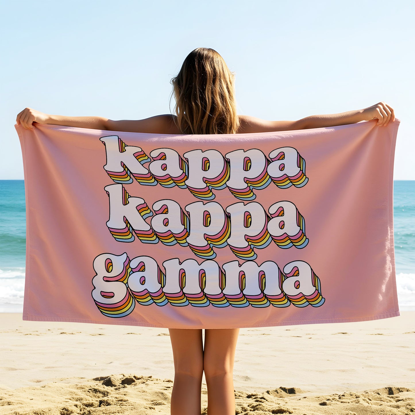 Kappa Kappa Gamma Plush Retro Beach Towel