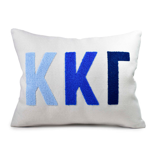 Kappa Kappa Gamma Pillow – Embroidered Plush Greek Letters Design