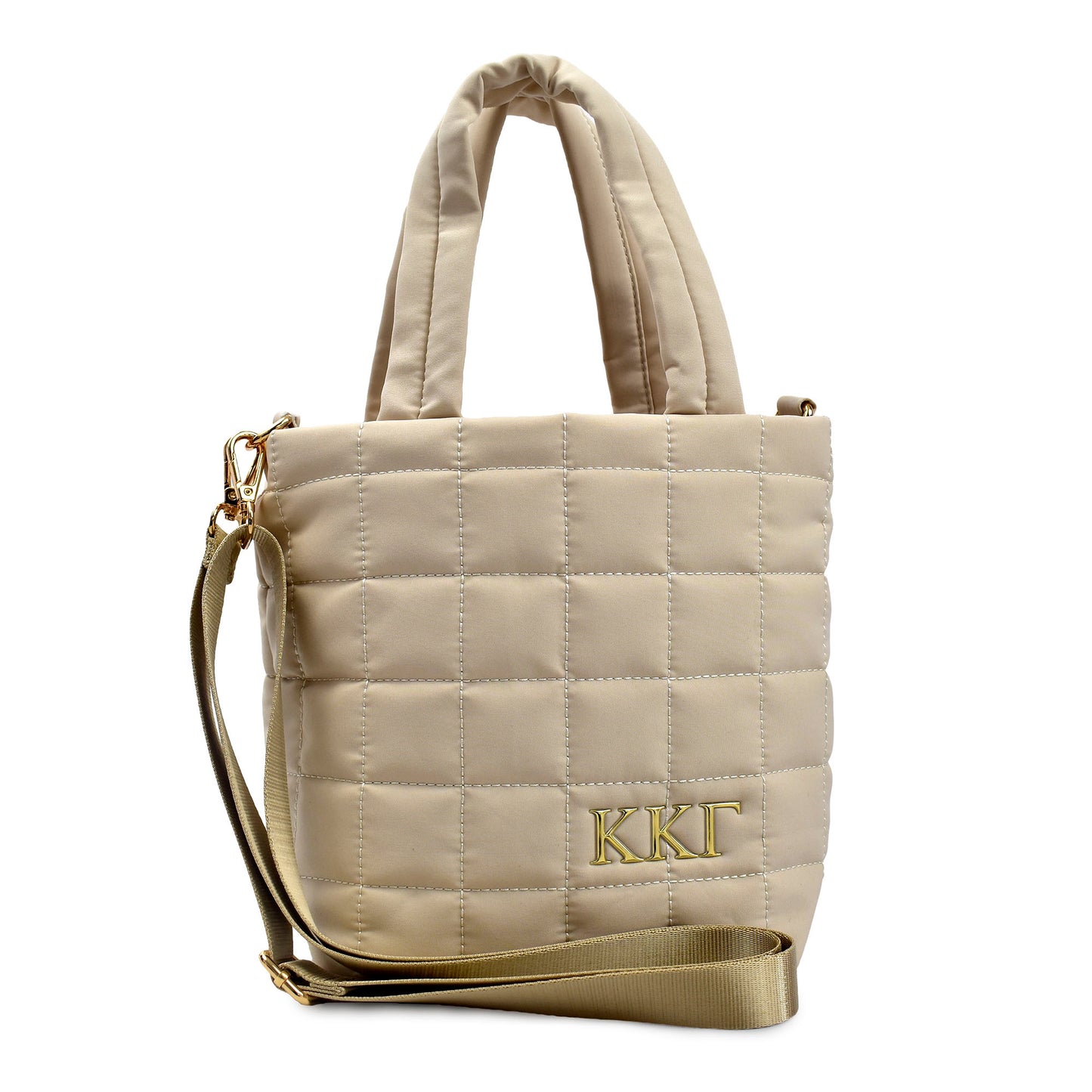 Kappa Kappa Gamma Small Crossbody Quilted Tote Bag with Greek Letters