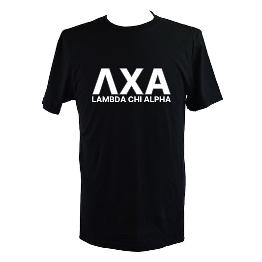 Lambda Chi Alpha Fraternity T-Shirt- Varsity Greek Letters Design