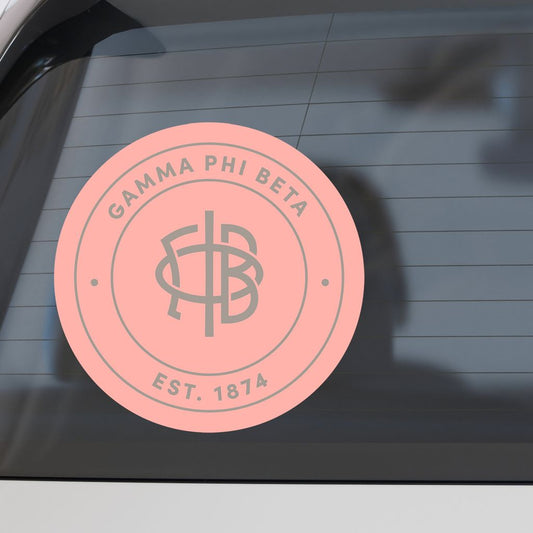 Gamma Phi Beta Sorority Car Decal Sticker- Full Color Circle Logo