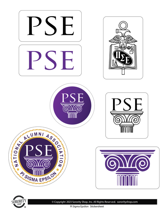 Pi Sigma Epsilon Fraternity Sticker Sheet- Brand Focus