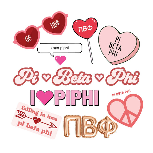 Pi Beta Phi- Sticker Sheet- Love Theme