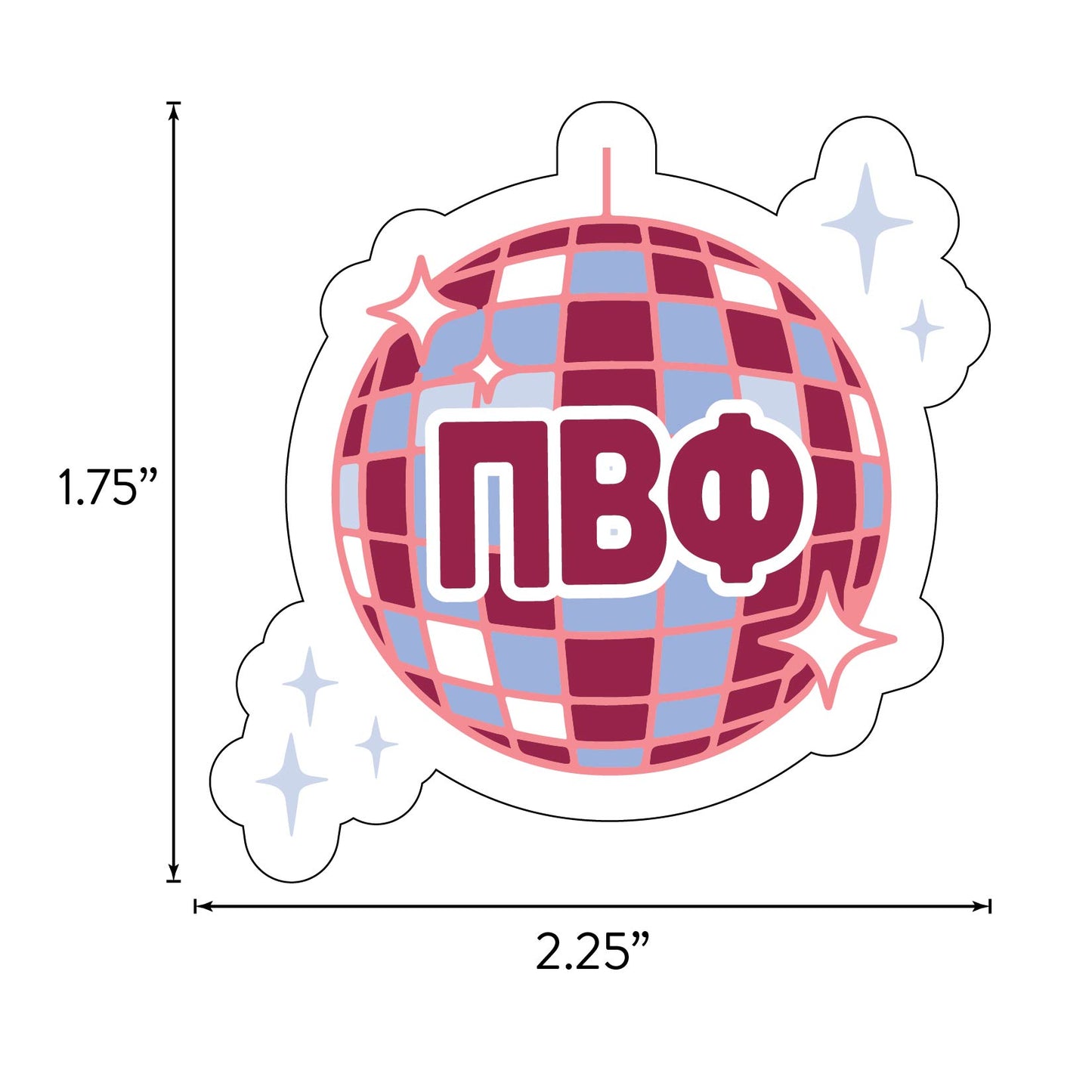 Pi Beta Phi Sticker Sheet - Western Disco Design