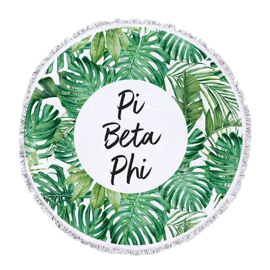 Pi Beta Phi Palm Leaf Fringe Towel Blanket