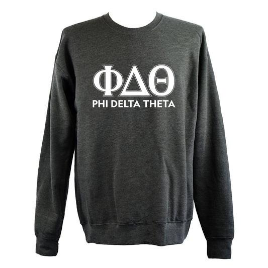 Phi Delta Theta Sweatshirt- Crewneck Fraternity Varsity Letters Design