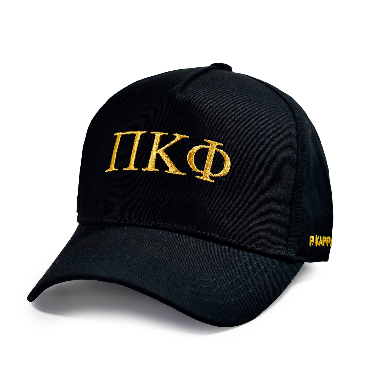 Pi Kappa Phi Fraternity Baseball Cap- Brushed Cotton 5-Panel Black Hat