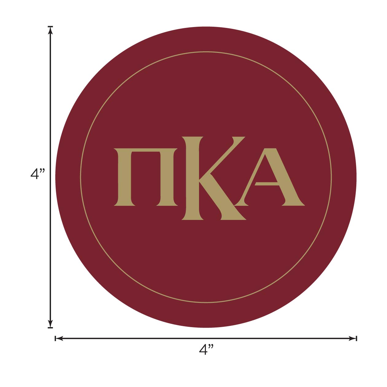 Pi Kappa Alpha Fraternity Car Decal Sticker- Full Color Circle Logo