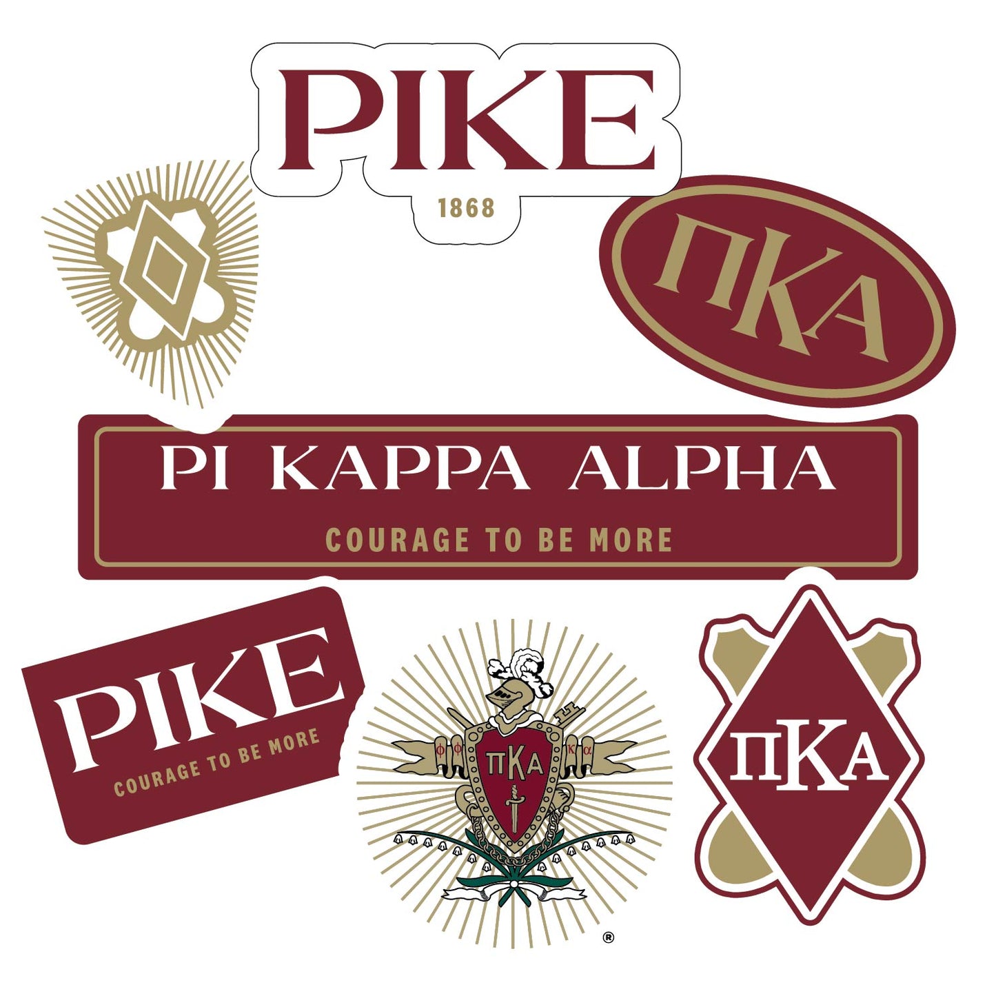 Pi Kappa Alpha Fraternity Sticker Sheet- Brand Focus
