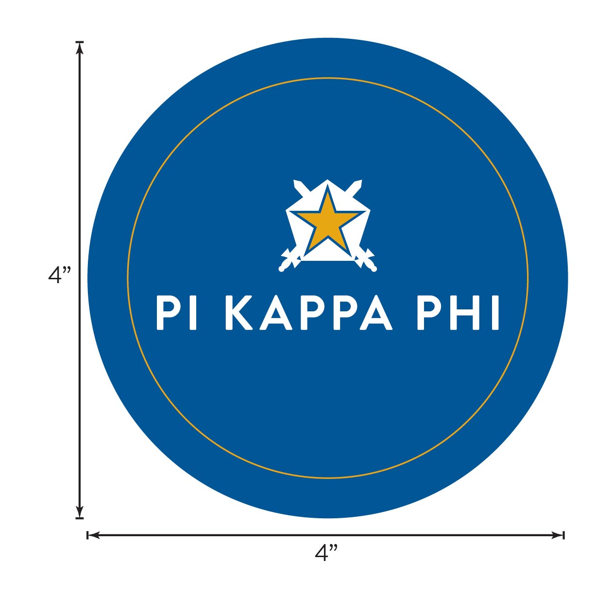 Pi Kappa Phi Fraternity Car Decal Sticker- Full Color Circle Logo