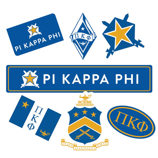 Pi Kappa Phi Fraternity Sticker Sheet- Brand Focus
