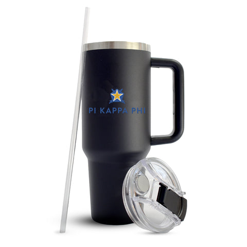 Pi Kappa Phi Fraternity 40oz Stainless Steel Tumbler with Handle