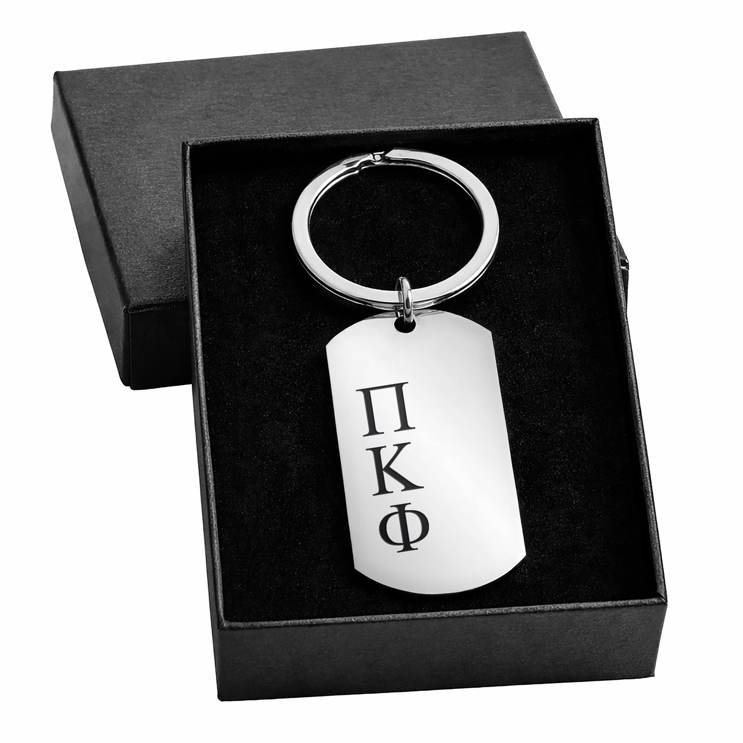 Pi Kappa Alpha Fraternity Keychain- Stainless Steel Dog Tag Design